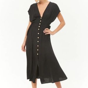 Forever 21 Contemporary Button Front Midi Dress